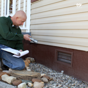 man checking house