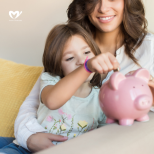 Mom and Daughter Saving Money