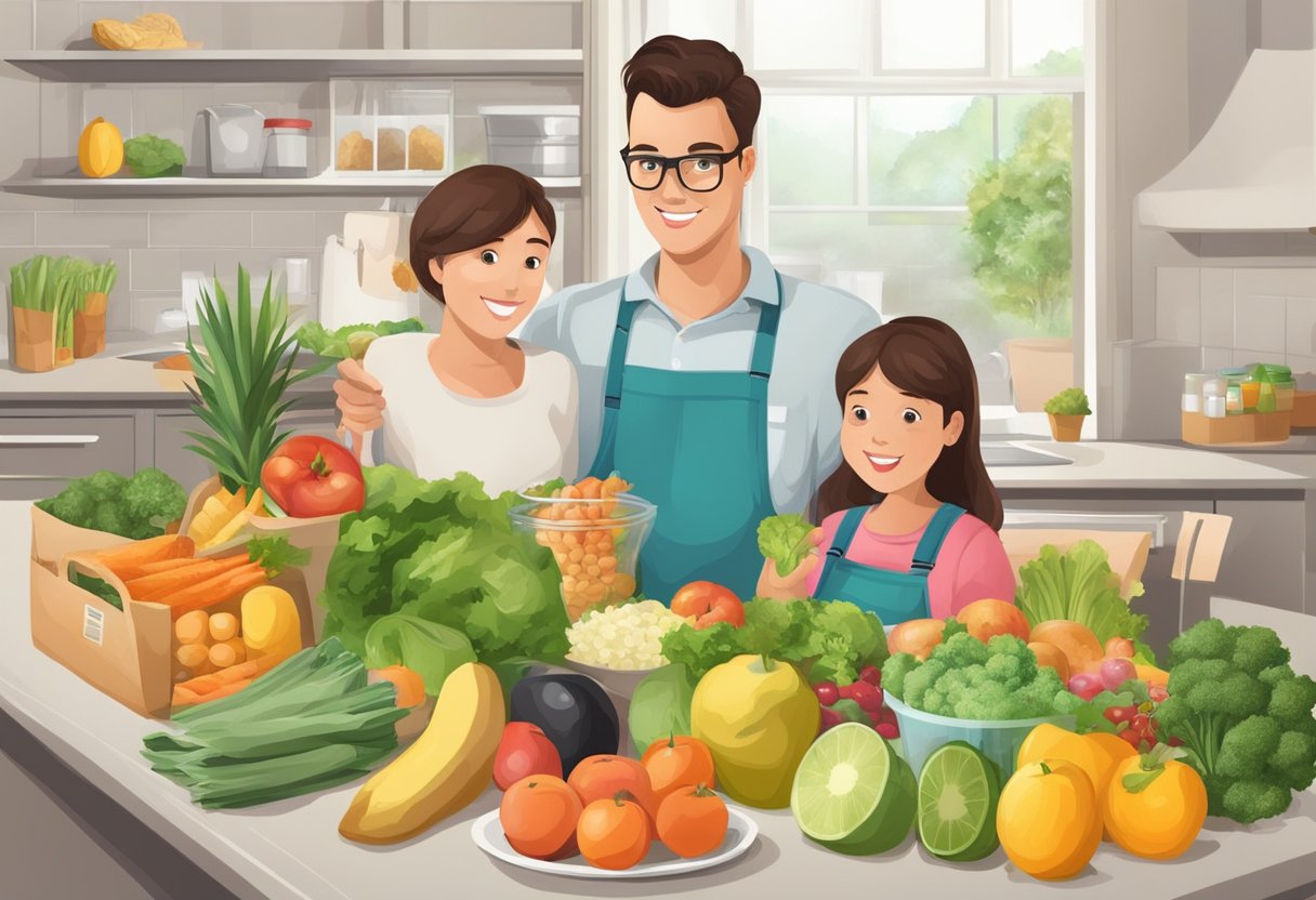 A family budget with a large portion allocated to groceries and healthy food items